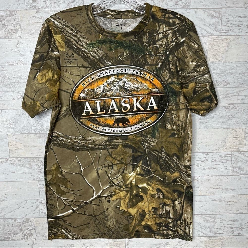 RealTree ACE Men’s Peak Performance Alaska Camouflage T-Shirt Size Small